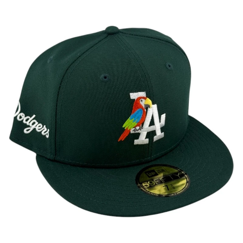 Los Angeles Dodgers Green Perico Script Patch New Era 59FIFTY Fitted Hat