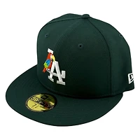 Los Angeles Dodgers Green Perico Script Patch New Era 59FIFTY Fitted Hat