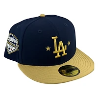 Los Angeles Dodgers Oceanside Blue "Gold Estrellas Pack" Champs 2025 Patch New Era 59FIFTY Fitted Hat