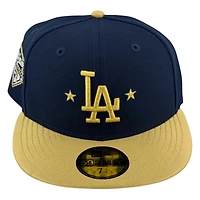Los Angeles Dodgers Oceanside Blue "Gold Estrellas Pack" Champs 2025 Patch New Era 59FIFTY Fitted Hat