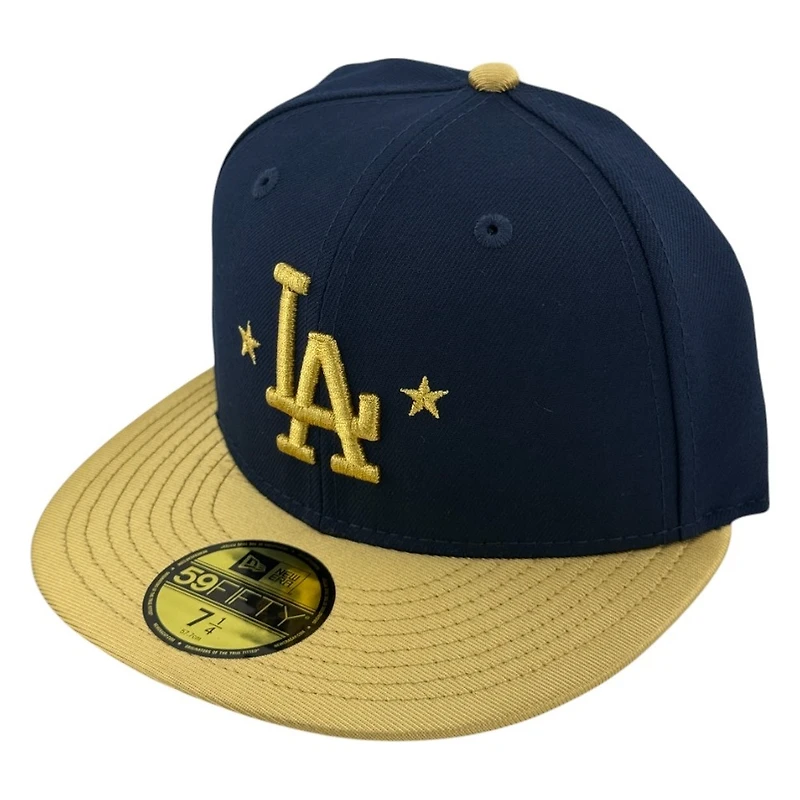 Los Angeles Dodgers Oceanside Blue "Gold Estrellas Pack" Champs 2025 Patch New Era 59FIFTY Fitted Hat