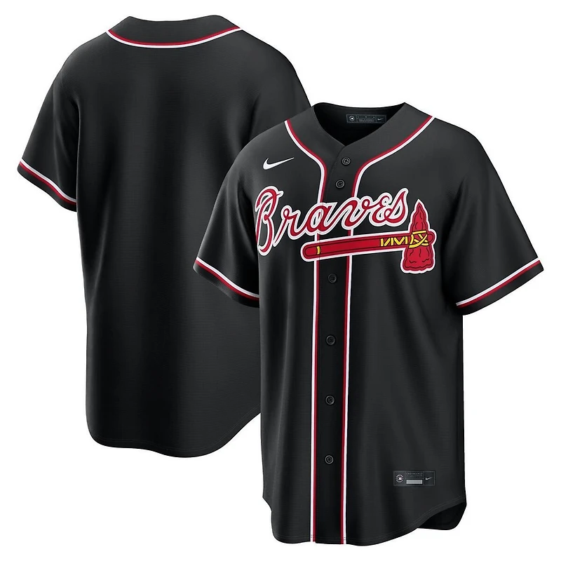 Atlanta Braves Black Fashion Blank Nike Replica Jersey