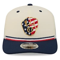 Milwaukee Brewers 2026 Fourth of July USA 250 Patch New Era 9SEVENTY Trucker Adjustable Snapback Hat