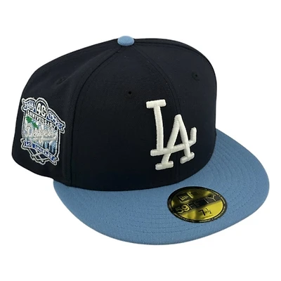 Los Angeles Dodgers Navy and Sky Blue 2Tone 40th Anniversary Grey UV New Era 59FIFTY Fitted Hat