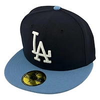 Los Angeles Dodgers Navy and Sky Blue 2Tone 40th Anniversary Grey UV New Era 59FIFTY Fitted Hat