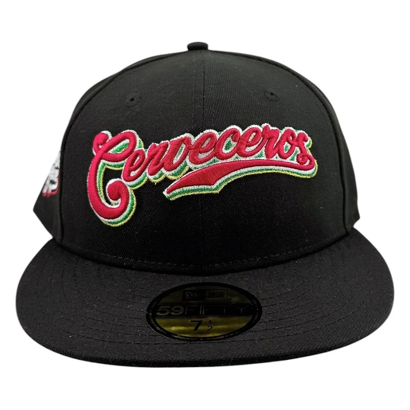 Milwaukee Cerveceros Black Script Logo 2002 ASG Patch Green UV New Era 59FIFTY Fitted Hat