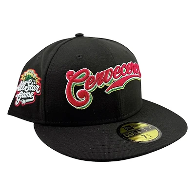 Milwaukee Cerveceros Black Script Logo 2002 ASG Patch Green UV New Era 59FIFTY Fitted Hat