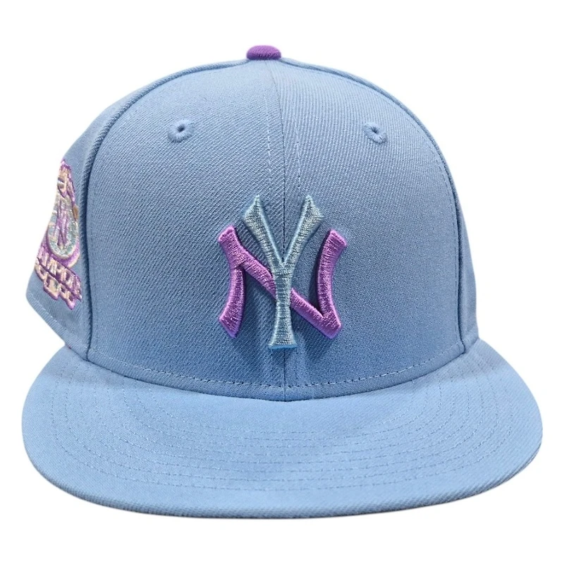 New York Yankees Sky Blue and Metallic Iris 2000 World Series Champions Patch Purple UV Era 59FIFTY Fitted Hat