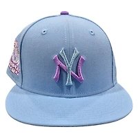 New York Yankees Sky Blue and Metallic Iris 2000 World Series Champions Patch Purple UV Era 59FIFTY Fitted Hat