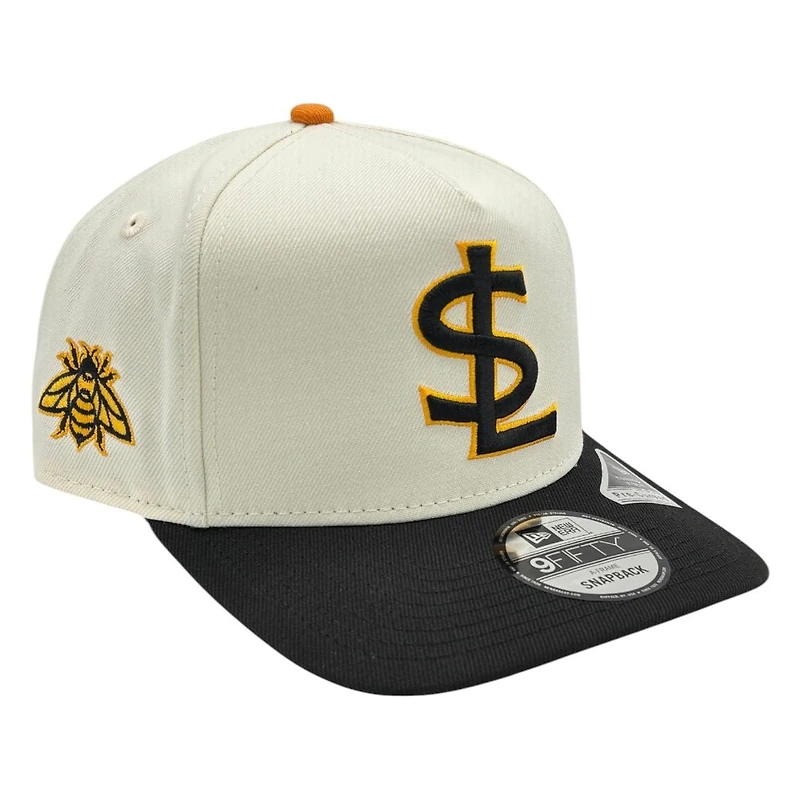 Salt Lake Bees Cream Gold SL Logo with Bee New Era 9FIFTY A-Frame Snapback Hat