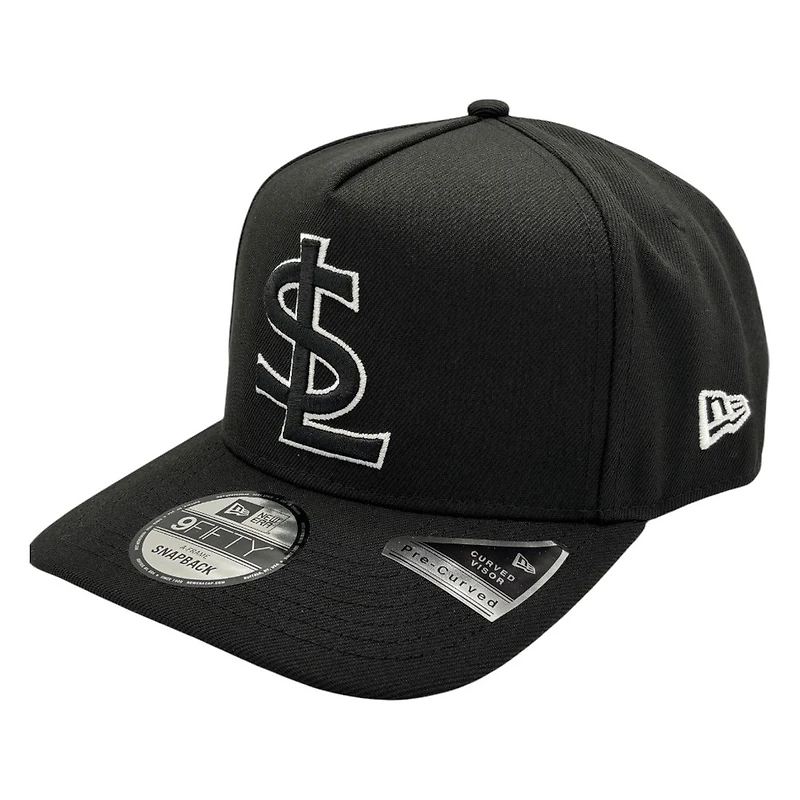 Salt Lake Bees Black White Outline SL Logo New Era 9FIFTY A-Frame Snapback Hat