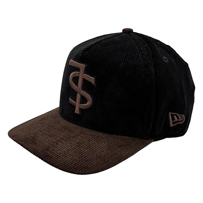 Salt Lake Bees Black and Brown Corduroy SL Logo New Era 9FIFTY A-Frame Snapback Hat