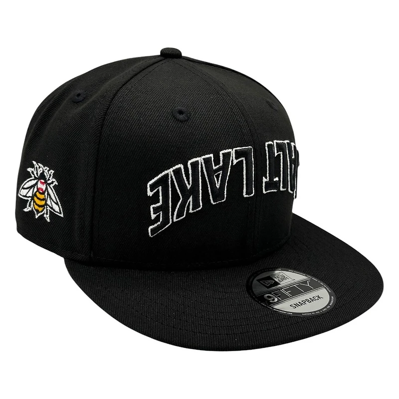 Salt Lake Bees Black Upside-Down Salt Lake New Era 9FIFTY Snapback Hat