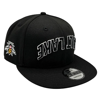 Salt Lake Bees Black Upside-Down Salt Lake New Era 9FIFTY Snapback Hat