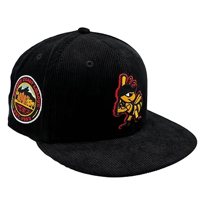 Salt Lake Bees Black Corduroy Pacific Coast League Patch New Era 9FIFTY Snapback Hat
