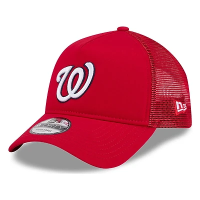 Washington Nationals Red New Era 9FORTY A-Frame Trucker Adjustable Hat