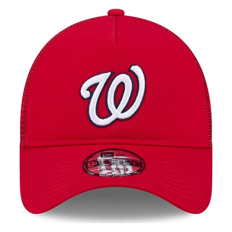 Washington Nationals Red New Era 9FORTY A-Frame Trucker Adjustable Hat