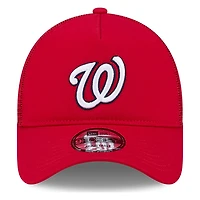 Washington Nationals Red New Era 9FORTY A-Frame Trucker Adjustable Hat