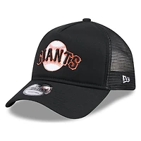 San Francisco Giants Black Shooting Ball Logo New Era 9FORTY A-Frame Trucker Adjustable Hat