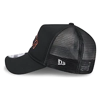 San Francisco Giants Black Shooting Ball Logo New Era 9FORTY A-Frame Trucker Adjustable Hat