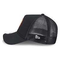 San Francisco Giants Black SF Logo New Era 9FORTY A-Frame Trucker Adjustable Hat