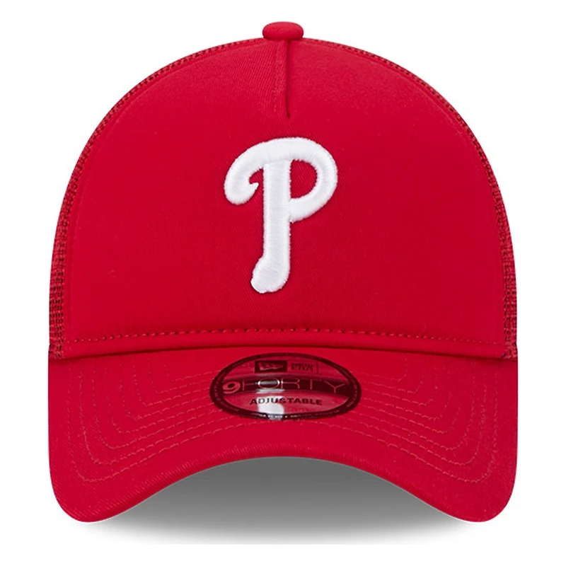 Philadelphia Phillies Red New Era 9FORTY A-Frame Trucker Adjustable Hat