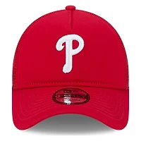 Philadelphia Phillies Red New Era 9FORTY A-Frame Trucker Adjustable Hat