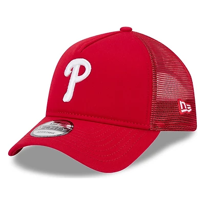 Philadelphia Phillies Red New Era 9FORTY A-Frame Trucker Adjustable Hat