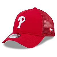 Philadelphia Phillies Red New Era 9FORTY A-Frame Trucker Adjustable Hat