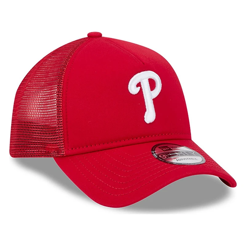 Philadelphia Phillies Red New Era 9FORTY A-Frame Trucker Adjustable Hat