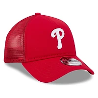 Philadelphia Phillies Red New Era 9FORTY A-Frame Trucker Adjustable Hat