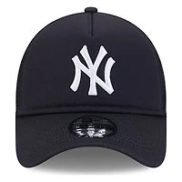 New York Yankees Black New Era 9FORTY A-Frame Trucker Adjustable Hat