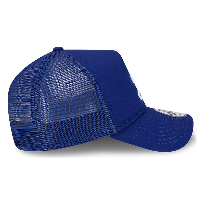 Los Angeles Dodgers Royal Blue Cursive D New Era 9FORTY A-Frame Trucker Adjustable Hat