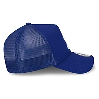 Los Angeles Dodgers Royal Blue Cursive D New Era 9FORTY A-Frame Trucker Adjustable Hat