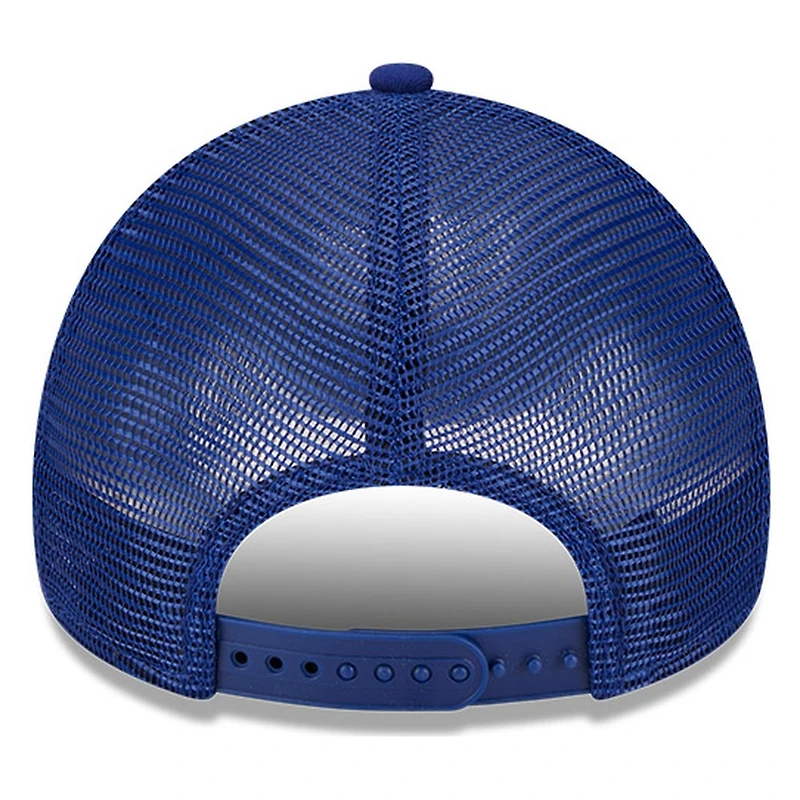 Los Angeles Dodgers Royal Blue Cursive D New Era 9FORTY A-Frame Trucker Adjustable Hat