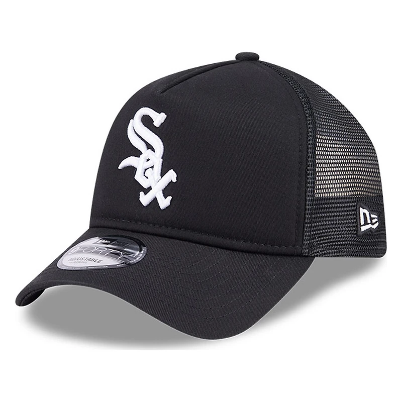 Chicago White Sox Black New Era 9FORTY A-Frame Trucker Adjustable Hat