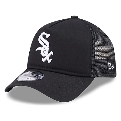 Chicago White Sox Black New Era 9FORTY A-Frame Trucker Adjustable Hat