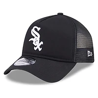 Chicago White Sox Black New Era 9FORTY A-Frame Trucker Adjustable Hat
