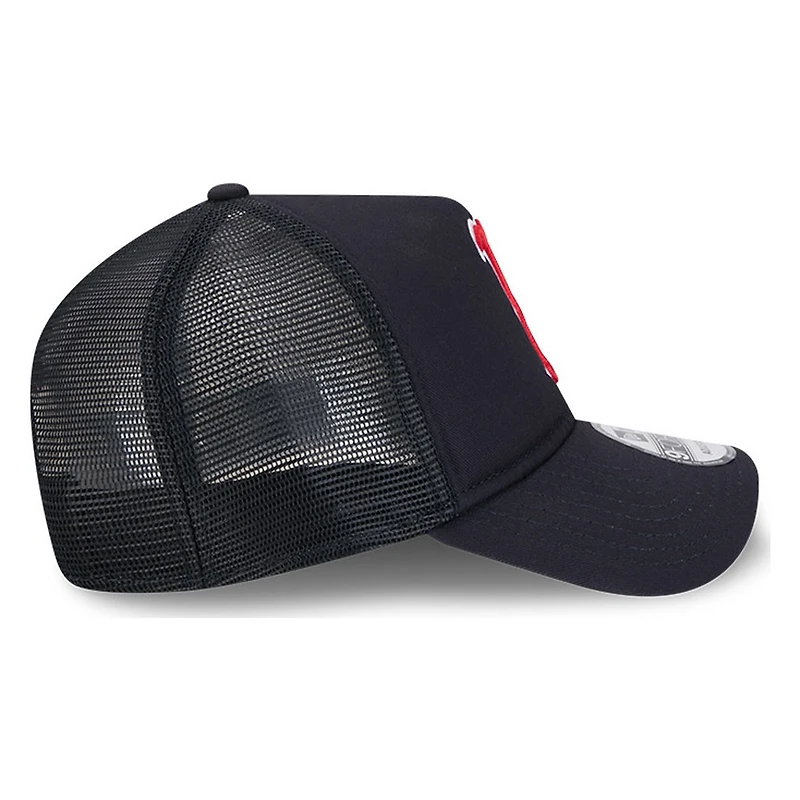 Boston Red Sox Navy New Era 9FORTY A-Frame Trucker Adjustable Hat