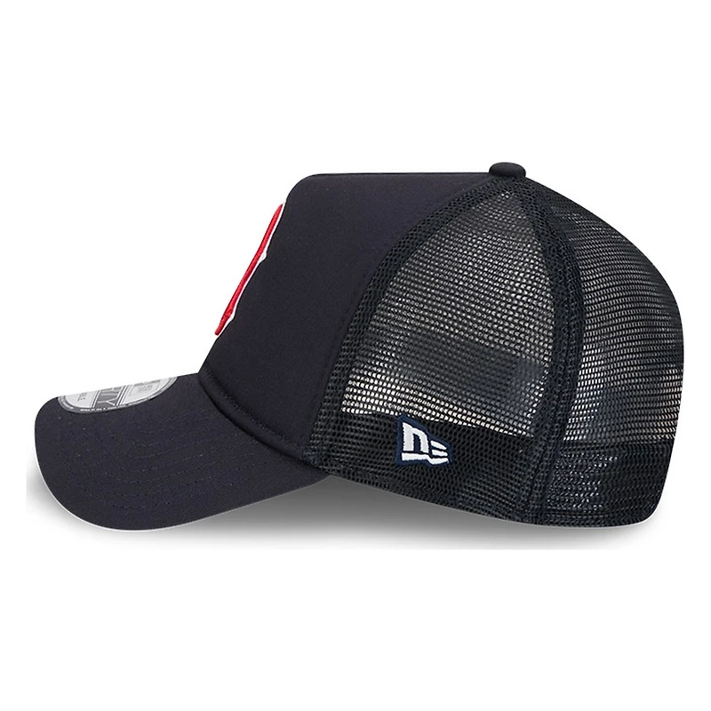 Boston Red Sox Navy New Era 9FORTY A-Frame Trucker Adjustable Hat