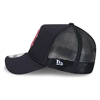Boston Red Sox Navy New Era 9FORTY A-Frame Trucker Adjustable Hat