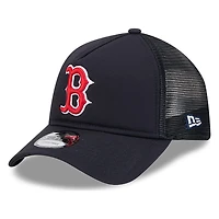 Boston Red Sox Navy New Era 9FORTY A-Frame Trucker Adjustable Hat