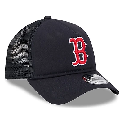 Boston Red Sox Navy New Era 9FORTY A-Frame Trucker Adjustable Hat