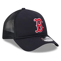 Boston Red Sox Navy New Era 9FORTY A-Frame Trucker Adjustable Hat