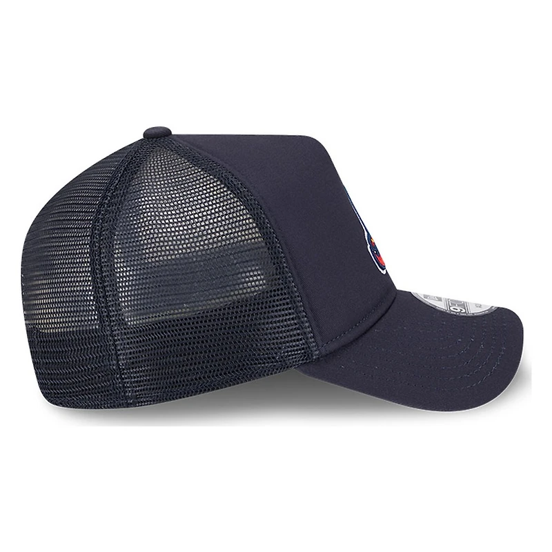 Atlanta Braves Navy New Era 9FORTY A-Frame Trucker Adjustable Hat