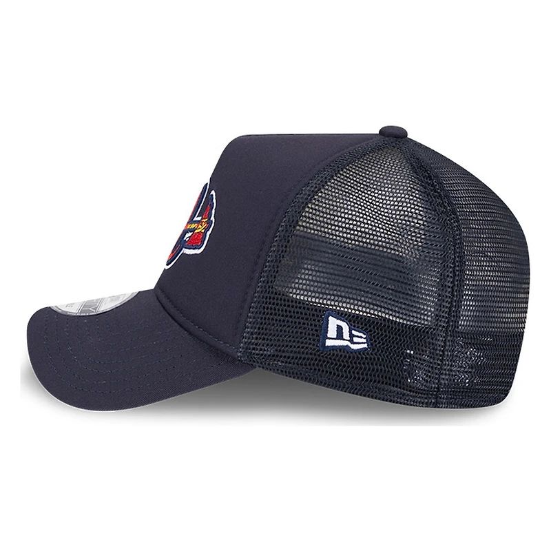 Atlanta Braves Navy New Era 9FORTY A-Frame Trucker Adjustable Hat