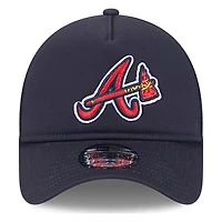 Atlanta Braves Navy New Era 9FORTY A-Frame Trucker Adjustable Hat