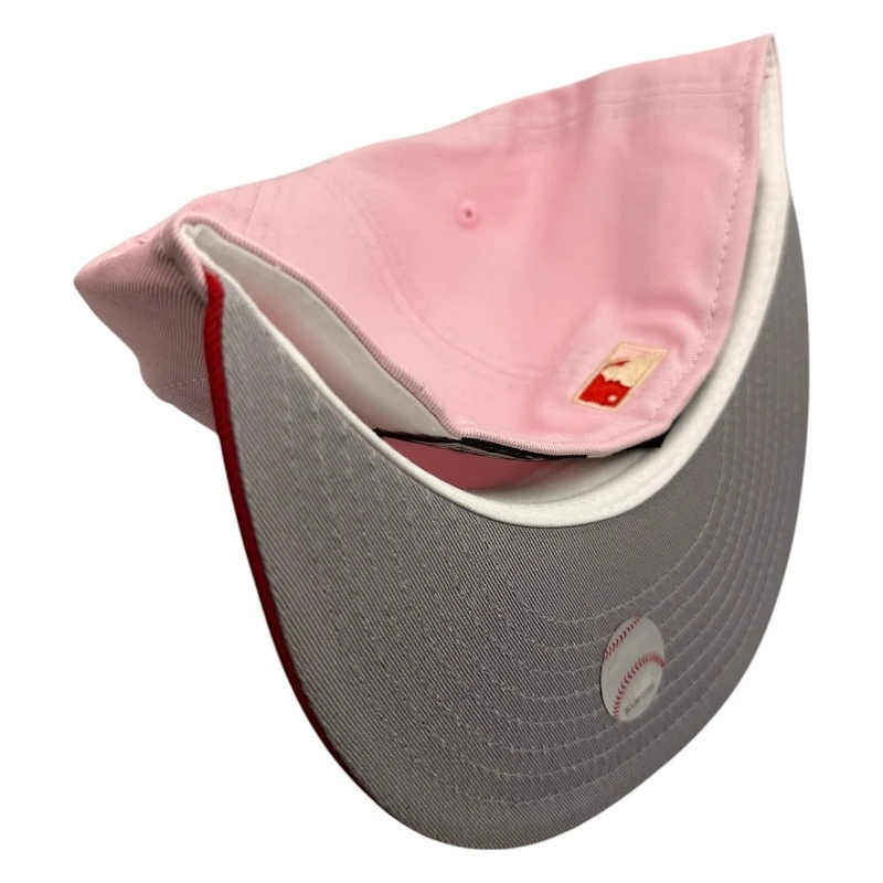 Los Angeles Dodgers Pink and Red 75th WS Patch Grey UV New Era 59FIFTY Fitted Hat