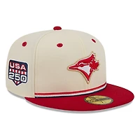 Toronto Blue Jays 2026 Fourth of July USA 250 Patch New Era 59FIFTY Fitted Hat