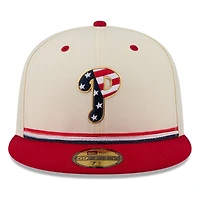 Philadelphia Phillies 2026 Fourth of July USA 250 Patch New Era 59FIFTY Fitted Hat